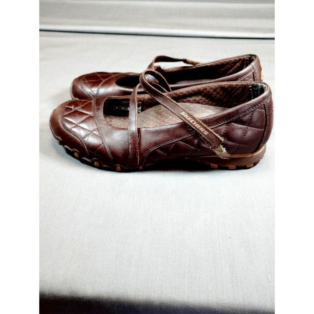 Skechers Brown Quilted Mary Jane Resort Preppy Walking Comfort Shoes Women 7 - Picture 8 of 12